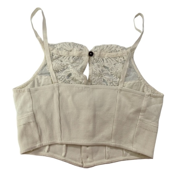 NWT Free People Have My Heart Cropped Tank Painted White - Picture 12 of 14